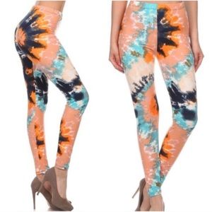 New Tie Dye Brushed Soft Peachskin Leggings